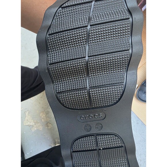 Crocs Mega Crush Triple Strap Men’s 7 / Women’s 9 Metallic Black/Gold Sandals - Picture 9 of 9